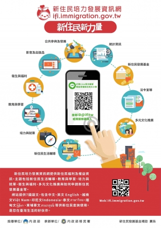 「新住民培力發展資訊網站」多國語版EDM，鼓勵民眾利用該網站及加入Line官方帳號（ID為@ifitw）。