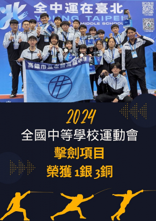 獲擊劍項目軍刀、銳劍團體第二名及第三名以及射擊１０公尺男子組團體第六名　